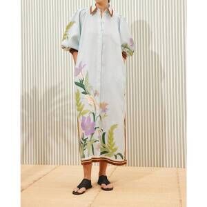 NEW ALEMAIS alfie shirtdress in iced blue